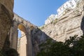 New Bridge over Guadalevin River in Ronda, Malaga, Spain. Popular landmark in the evening Royalty Free Stock Photo