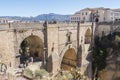 New Bridge over Guadalevin River in Ronda, Malaga, Spain. Popular landmark in the evening Royalty Free Stock Photo