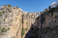 New Bridge over Guadalevin River in Ronda, Malaga, Spain. Popular landmark in the evening Royalty Free Stock Photo