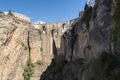 New Bridge over Guadalevin River in Ronda, Malaga, Spain. Popular landmark in the evening Royalty Free Stock Photo