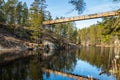New bridge over the lake Lapinsalmi in the National Park Repovesi, Finland