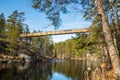 New bridge over the lake Lapinsalmi in the National Park Repovesi, Finland