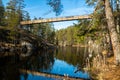 New bridge over the lake Lapinsalmi in the National Park Repovesi, Finland