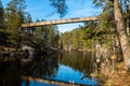 New bridge over the lake Lapinsalmi in the National Park Repovesi, Finland