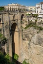 New bridge in Ronda, one of the famous white villages in Andalusia, Spain