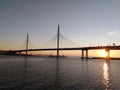 The new bridge over the Gulf of Finland in St.Petersburg Royalty Free Stock Photo