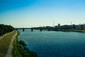 New Bridge in Tver, Russia. Summer, Volga river, city view