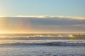 People surfing a New brighton beach during sunrise time. Royalty Free Stock Photo