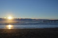 The new brighton beach pier during sunrise time. Royalty Free Stock Photo