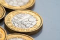 New British one pound coin in studio Royalty Free Stock Photo