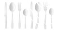 New and broken white plastic cutlery