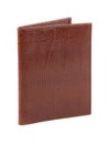 New brown wallet of reptile skin leather isolated Royalty Free Stock Photo