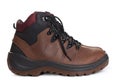 New brown working boots on a white background. Royalty Free Stock Photo