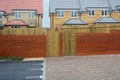 New Build Housing. Fencing & brick wall