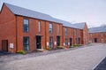 New Build Terraced Houses on construction site, Early morning.