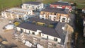 NEW BUILDING AERIAL DRONE PHOTO. MODERN STOREY HOUSE IN HUNGARY