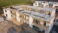 NEW BUILDING AERIAL DRONE PHOTO. MODERN STOREY HOUSE IN HUNGARY