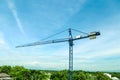 A New building is being constructed with use of tower crane Royalty Free Stock Photo