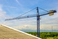 A New building is being constructed with use of tower crane Royalty Free Stock Photo