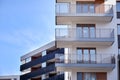 New building condominium. Modern apartment complex exterior. Royalty Free Stock Photo