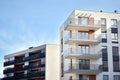 New building condominium. Modern apartment complex exterior. Royalty Free Stock Photo