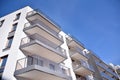 New building condominium. Modern apartment complex exterior. Royalty Free Stock Photo