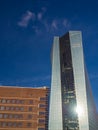 The new building of the European Central Bank Headquarters, ECB, EZB, in Frankfurt, Germany Royalty Free Stock Photo