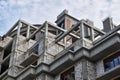 New building under construction, scaffolding and concrete Royalty Free Stock Photo