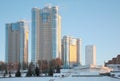 New buildings in Samara in winter 2 Royalty Free Stock Photo