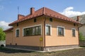 New built one-store cottage house with red tiling roof, plastic Royalty Free Stock Photo