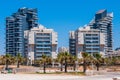 New built urban area on the beach of Ashdod Israel panorama