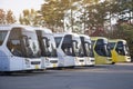 New bus fleet is parking at the parking yard Royalty Free Stock Photo