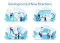 New business directions development concept set. Business expansion Royalty Free Stock Photo