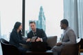 New business group discuss and exchange ideas while relaxing Royalty Free Stock Photo