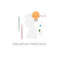 New business idea imagination creative process concept line style isolated