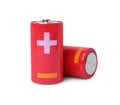 New C size batteries isolated on white Royalty Free Stock Photo