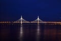 The new cable-stayed bridge in St. Petersburg. Royalty Free Stock Photo