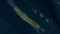 New Caledonia highlighted. High-res satellite