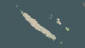 New Caledonia highlighted. Topo French