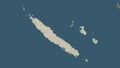 New Caledonia highlighted. Topo German