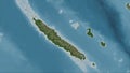 New Caledonia outlined. Pale