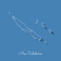 New Caledonia region map: blue with white outline.