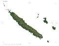 New Caledonia shape on white. Pale