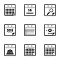 New calendar icons set, simple style Royalty Free Stock Photo