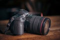 New camera Canon EOS R 30.1 megapixel full-frame mirrorless interchangeable-lens on the table Royalty Free Stock Photo