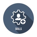 New capable person. Skills icon with add sign. Skills icon and new, plus, positive symbol. Vector icon