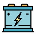 New car battery icon color outline vector Royalty Free Stock Photo