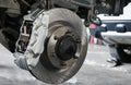 New car brake system replacement, brake disc, brake caliper