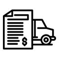 New car contract icon, outline style Royalty Free Stock Photo