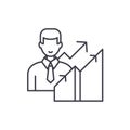 New career line icon concept. New career vector linear illustration, symbol, sign